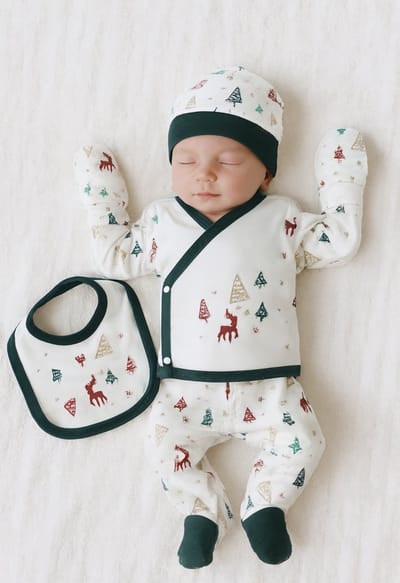 Kerstcadeau - Hert - Baby newborn 5-delige kleding set - Babykleding - Babyshower - Kraamcadeau
