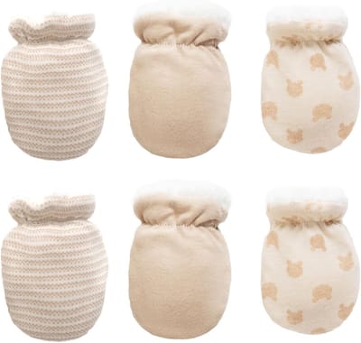 3 Paar Babywantjes, Fleece Winterwantjes voor Pasgeborenen, Warm en Zacht, Krabvrije Wantjes voor Jonge Kinderen