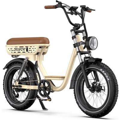ONESPORT W77 Elektrische Fiets 20*4.0 Inch Dikke Banden 250W 48V 18Ah Volledige Verende Vork APP kaki