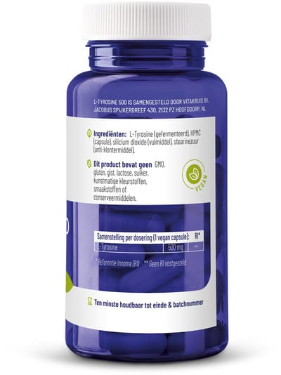 Vitakruid L-Tyrosine 500 mg - 2 x 60 vegancapsules - Voordeelverpakking