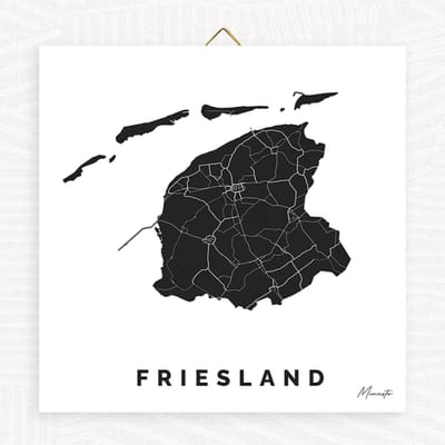 Tegeltje Friesland 15x15cm inclusief hanger - Keramiek - Cadeau - Tegels