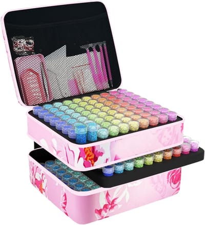 Opbergdoos voor Diamond Painting: 240 Sleuven voor Kralen, Sieraden en Diamantkunst Accessoires