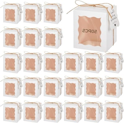 Geschenkdozen - Verpakking Doosjes - Feestelijke Presentatie - Met 'Thank You' Tag - 10 oz Kaarsen - Wit