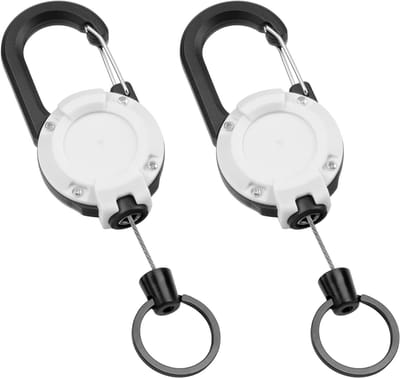 Duurzame Retractable Badge Holder Set van 2, Heavy Duty ID Badge Reel met Clip voor Sleutelhanger en Identiteitskaart
