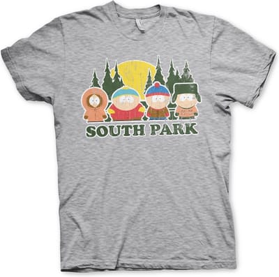 South Park T-shirt met verweerde look, heathergrijs