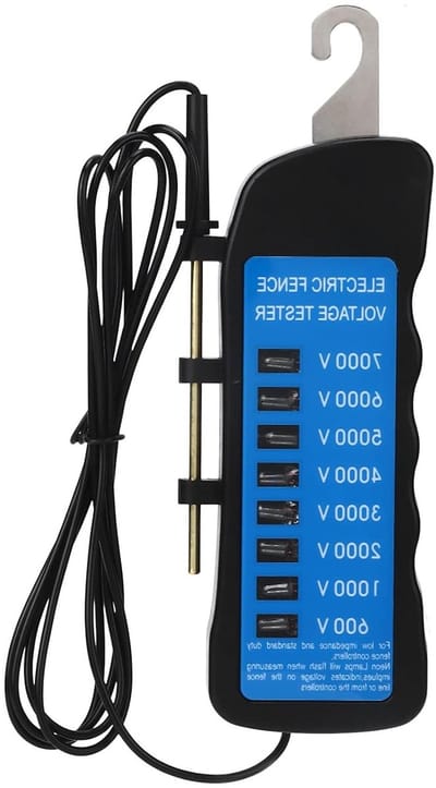 Digitale Spanningstester voor Elektrische Hekken tot 7 kV, Handheld Fault Finder met 8 Neon Indicatoren voor Boerderij Troubleshooting