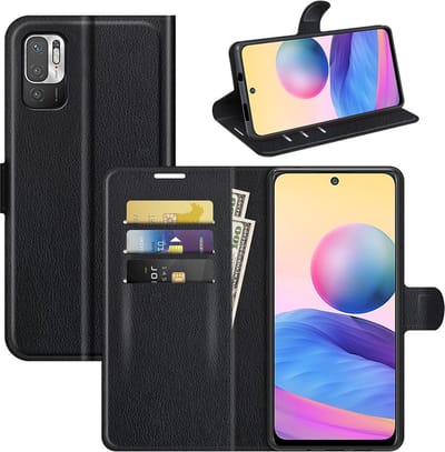 Coverup Hoesje - Geschikt voor Xiaomi Redmi Note 10 5G Hoesje - Coverup Book Case - Zwart