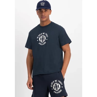 In Gold We Trust Unisex The Basket Cap Navy Maat: OS | Sport Petten Outlet | Unisex | Blauw