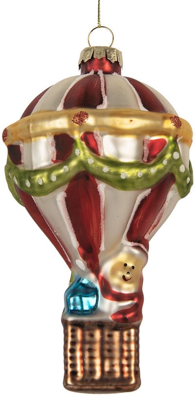 Clayre & Eef Kersthanger Luchtballon Ø 8x14 cm Multi Glas