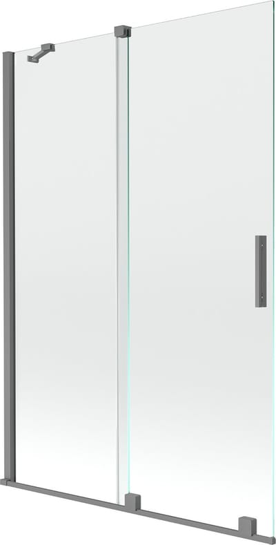Mexen Velar 2-delig schuifbare douchewand 120 x 150 , transparant, gun metal - 896-120-000-01-95