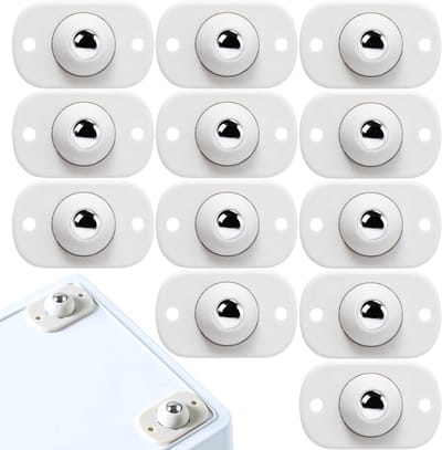 Mini Rollers - Kogelwielen - Apparaten Verplaatsen - 360 Graden Draaibaar - 12 Stuks - Wit