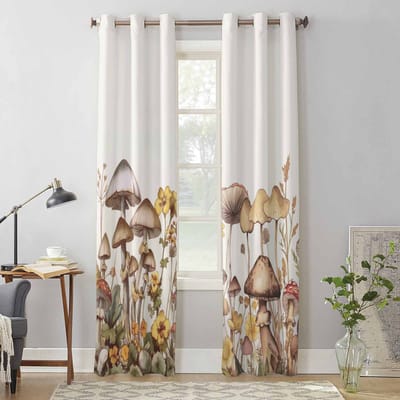 Plant Paddenstoel Bloem Madeliefje Raamgordijnen voor Woonkamer Luxe Slaapkamer Gordijn Keuken Jaloezieën Draperieën Gordijnen 135W x 60H(cm) x1