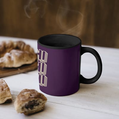 Magische Mok - Foto op Warmte Mokken - Koffiemok - Oh hi - Paars - 3D - Magic Mok - Beker - 350 ML - Theemok - Mok met Tekst