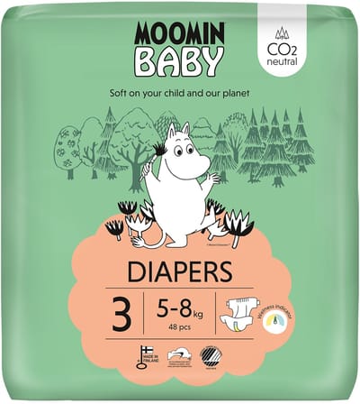 Muumi Baby Eco Luiers - Maat 3 - 5-8 kg - 42 stuks - Parfumvrij - Voor de gevoelige huid - Anti-allergisch