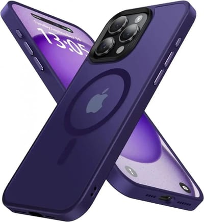 Hoesje Geschikt voor Apple iPhone 15 Pro - Compatibel met MagSafe / Qi2 - Matte Beschermhoes - Back Cover met Magneet - Paars