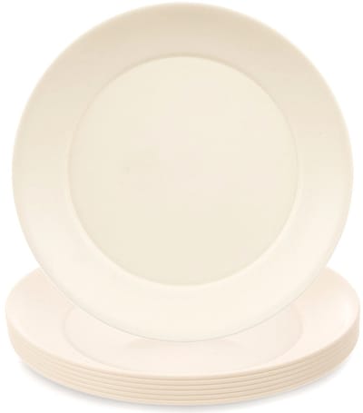 Dinerborden Plastic Crème 23,5 cm 6 stuks - Set - Borden - Bord