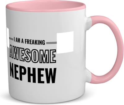 Akyol - i am a freaking awesome nephew koffiemok - theemok - roze - Neef - de meest geweldigste neef - verjaardagscadeau - verjaardag - cadeau - cadeautje voor neef - neef artikelen - kado - geschenk - gift - 350 ML inhoud