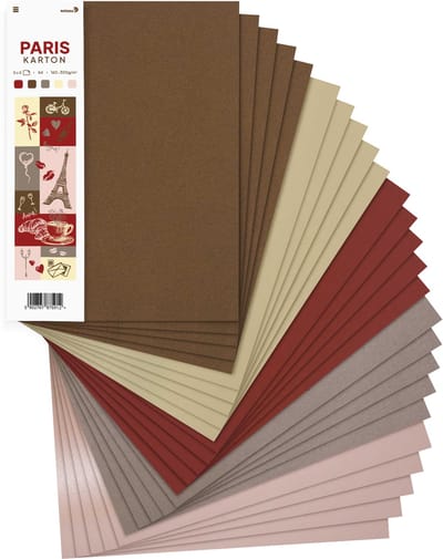 Netuno - set gekleurd Bristol-karton Paris - 5x5 - A4 - 21 x 29,7 cm - 25 vellen