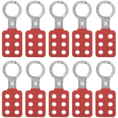 10 stuks Lockout Hasp 25mm/1.0in 6 Gaten Aluminium Rood voor Chemische Industrie Elektrische Energie Aardolie gray