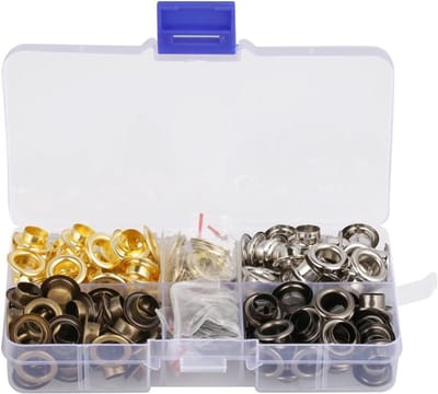 Oogjes Messing - Sluitringen Set - Kleding Reparatie - Vier Kleuren - 140 Stuks - Goud