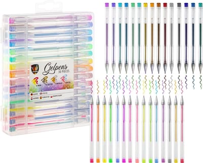 Grafix Gelpennen 30pcs - Schrijven & Handlettering - Glitter effect - metallic effect - Neon effect - Pastel effect - Gelpennen volwassenen