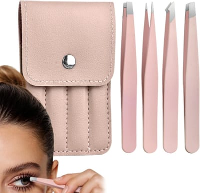 Wimper Pincetten - Precisie Applicator - Wimperextensions Aanbrengen - Puntige Schuin Uiteinde - 9.4 cm