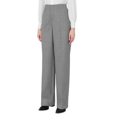 Moschino Wide Trousers In Wool Canvas Grey Size: 40 | Formal pants Outlet | Dames | Grijs