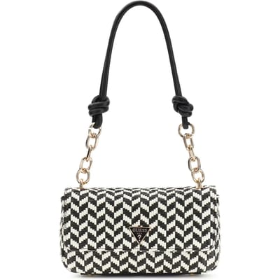 GUESS schoudertas Tessi Flap Shoulder Bag Cognac Multi Lichtbruin