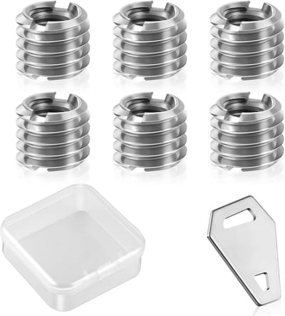 6 Stuks Schroefadapter Set 1/4 Inch naar 3/8 Inch voor Statief en Camera - RVS