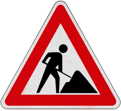 Werk in uitvoering bord - J16 | Sign Again materiaal | 15 cm