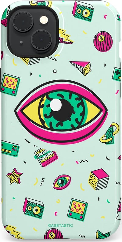 Casetastic Hoesje Geschikt voor Apple iPhone 15 Plus Magsafe - Stijlvolle Beschermende Duo-layer Case - Retro 80s vibes
