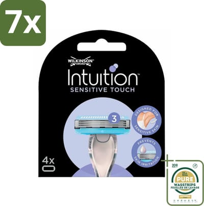 7 x Wilkinson - Navulmesjes Intuition Sensitive Touch - Met Aloe Vera - 3 scheermesjes - Grootverpakking - Scheermesjes - Gevoelige Zones - Aloe Vera - Cacaoboter - Curve-sensing
