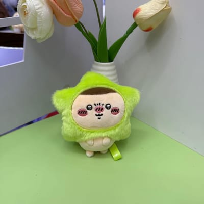 Chiikawa Knuffel Ster Sleutelhanger Usagi Hachiware Momoga Chikawa Vliegende Eekhoorn Schattig Knuffel Hanger Speelgoed Tas Bedel beige