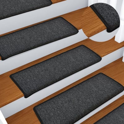 vidaXL - Trapmatten - 15 - st - 65x21x4 - cm - Antraciet - Rechthoekige - Rand