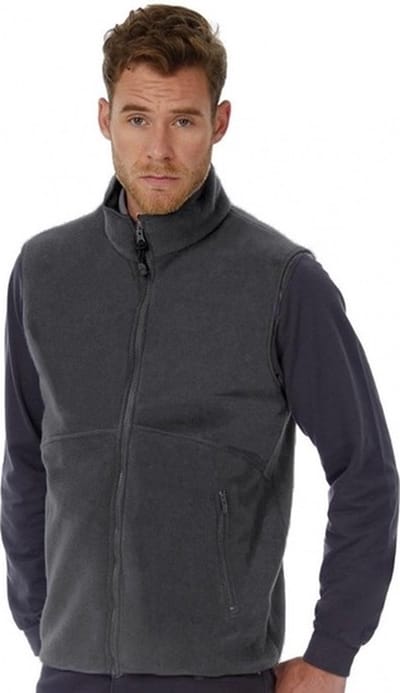 Bodywarmer 'Traveller+ Fleece' merk B&C maat M Charcoal Grijs