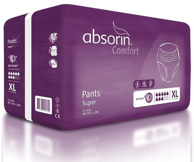 Absorin Comfort pants super incontinentie - XL tot 165 cm - incontinentiebroekjes