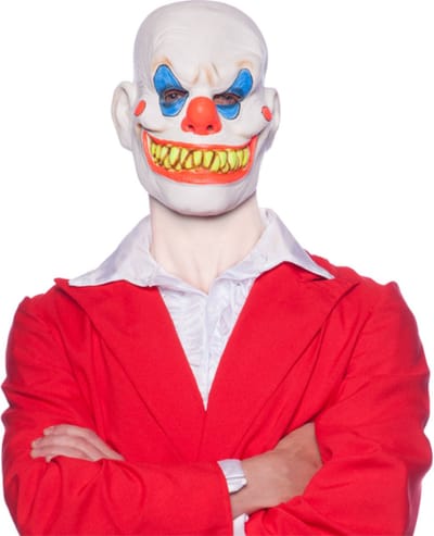 Folat Gezichtsmasker Enge Clown 32 X 30 Cm Latex Wit