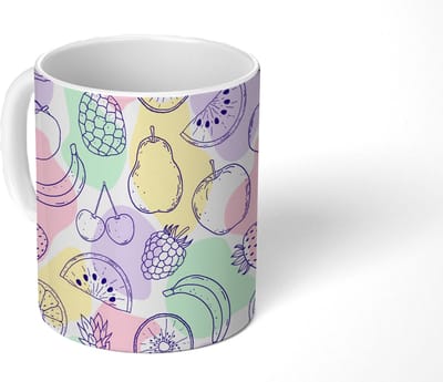 Mok - Koffiemok - Patroon - Eten - Zomer - Mokken - 350 ML - Beker - Koffiemokken - Theemok