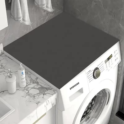 YONO Wasmachine Beschermer Bovenkant - Anti Slip Mat Hoes - 58,5x49 cm - Zwart