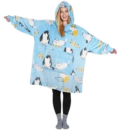 Oversized sherpa hoodie met ritssluiting voor heren en dames - Comfortabele trui in blauw