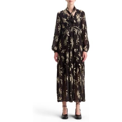 Scotch & Soda Lurex Fil Coupe Maxi Dress Mystic Sky Lurex Maat: 36/S | Maxi Jurken Outlet | Dames | Zwart