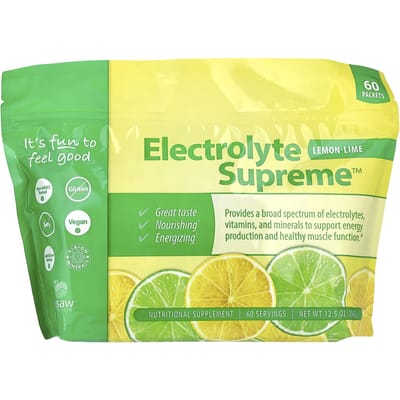 Jigsaw Health, Electrolyte Supreme™, Citroen-Limoen, 60 Zakjes, Elk 5,9 g