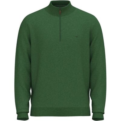 Fynch-Hatton Trui Troyer Zip Winter Air Cotton Cashmere Dark Fern / male
