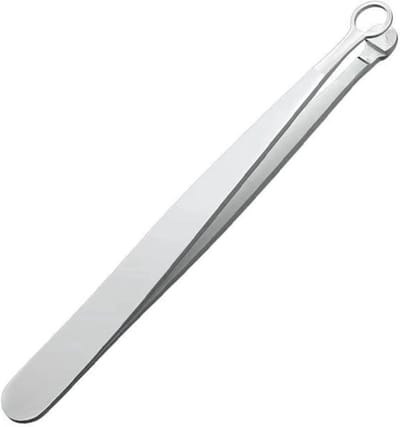 Pincet met ronde punt - Neushaartrimmer handmatig - Persoonlijke verzorging - Roestvrij staal - 95 cm - Zilver