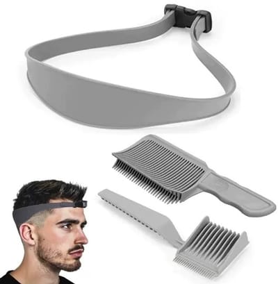 Daity 3-delige set - Haarknipset voor mannen - professionele positioneringskam voor het knippen - platte/gebogen trimmerkam - hulpmiddelen voor thuis en in de salon