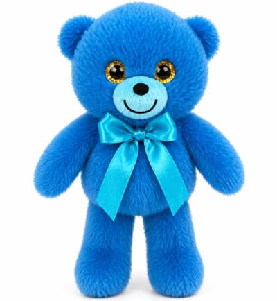 Teddybeer Blauw met Strik Pluche Knuffel 20 cm - Speelgoed Knuffels voor Kinderen - Knuffelbeer Teddy Beer - Beertje Plush Toy - Valentijnsdag Cadeau Vrouw