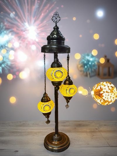 Halay Tafellamp - Bijzettafel - Sfeerlamp - Multicolor - Handgemaakt - Hoogwaardig Mozaïekglas