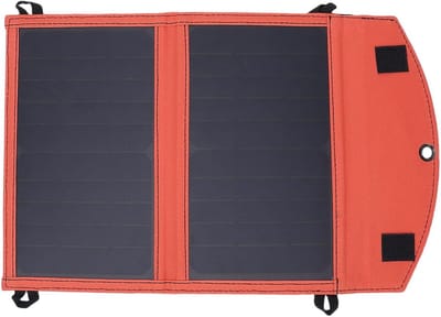 Draagbare Zonnepaneeloplader - Zonnekit Outdoor - Noodstroom Buiten - Regenbestendig Ontwerp - 14W Vermogen - Zwart