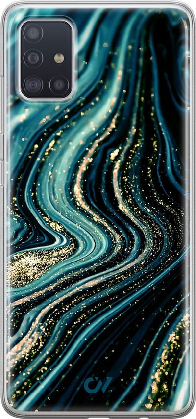 Hoesje geschikt voor Samsung Galaxy A51 hoesje - Blue Marble Waves - - Blauw - - Casevibes