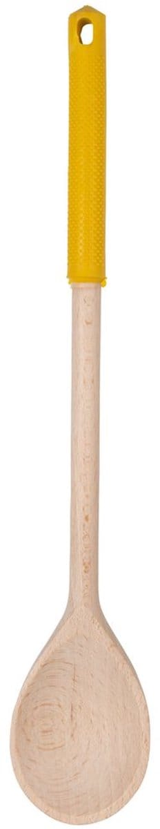 Keukenlepel van hout met gekleurde siliconen steel Fackelmann Wood Edition